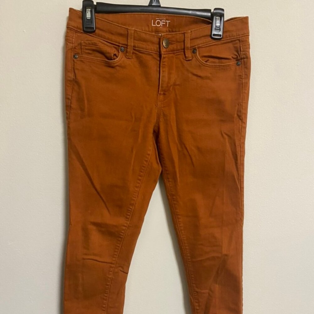 Ann Taylor the Loft Rusty Orange Jeans Modern Skinny EUC Sz 4